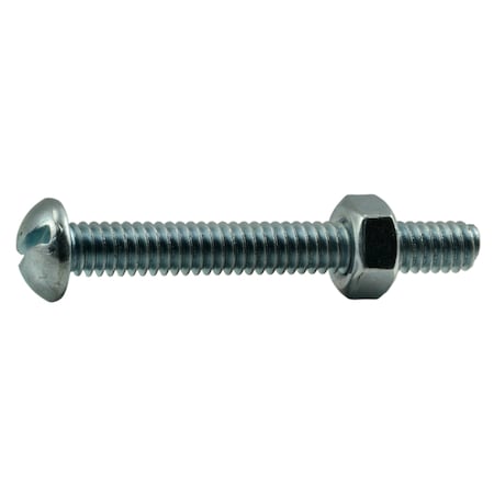 Midwest Fastener 1/4"-20 x 2 in Slotted Round Machine Screw, Zinc Plated Steel, 18 PK 60746